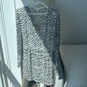 Maje Zebra Print mini dress with long sleeves